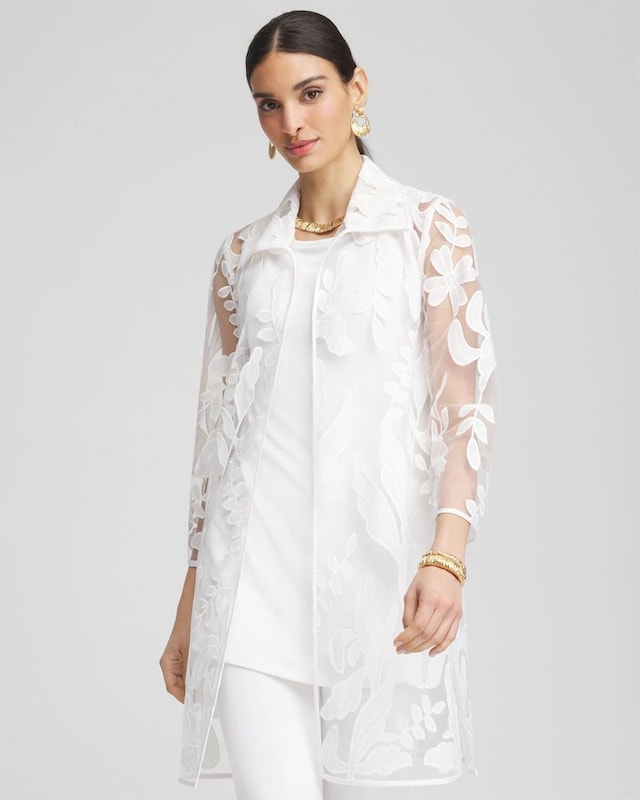 Travelers Collection Mesh Applique Jacket - image 1